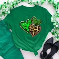 thumbnail image 2 of Inverlee Happy St Patrick's Day Tshirts Women 2025 Lucky Four Leaf Clover Graphic T Shirts Oversized Short Sleeve Shirts Blouses Irish Outfit Crew Neck Holiday T-shirt Tops, 2 of 6