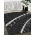 thumbnail image 3 of Ahgly Company Machine Washable Indoor Square Transitional Night Black Area Rugs, 3' Square, 3 of 7