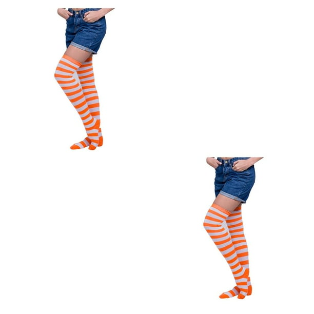 Qarigey Medias Pantimedias Medias divertidas Calcetines altos iris Muslo Regalos altos Carnaval Fiesta de baile de lujo Mascarada Tipo 9 tipo 9 2piezas