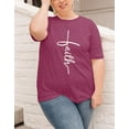 thumbnail image 4 of XCHQRTI Faith 4th of July Shirt Plus Size Women Graphic Tees Summer Short Sleeve Tops, 4 of 7