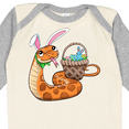 thumbnail image 4 of Inktastic Easter Cute Snake with Basket and Bunny Ears Boys or Girls Long Sleeve Baby Bodysuit, 4 of 5