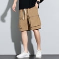 thumbnail image 5 of Mens Cargo Shorts Plus Size Drawstring Elastic Waist Straight Leg Multi Pockets Summer Outdoor Hiking Beach Shorts S-4XL, 5 of 10