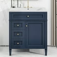 thumbnail image 2 of Bathroom Vanity with Sink 30 Inch, Bathroom Storage Cabinet With 3 Drawers, Cabinet Door Organizer & Adjustable Shelf, Blue, 2 of 7