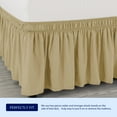thumbnail image 4 of Subrtex Elastic Wrap Around Bed Skirt Dust Ruffle Smooth Soft Bed Frame Cover 15-inch Drop (Twin, Sand), 4 of 6
