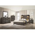 thumbnail image 5 of Queen Size Wooden Platform Bed Frame with Rustic Finish and Lamp, Suitable for Bedroom, 5 of 8