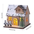 thumbnail image 2 of DIY Christmas House Kit, Lighted Wooden Village Decor, 4.72 Inch Snowy Cottage Model with Glowing Windows Layered Roof Details and A Small Fence, Wooden Craft Pieces with LED Light, 2 of 5