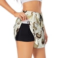 thumbnail image 3 of Lsque Chicken Cartoon Printed Women's Running Shorts with Liner Pockets,Elastic Quick Dry Workout Athletic Gym Yoga Shorts,Womens High Waist Shorts-Large, 3 of 9