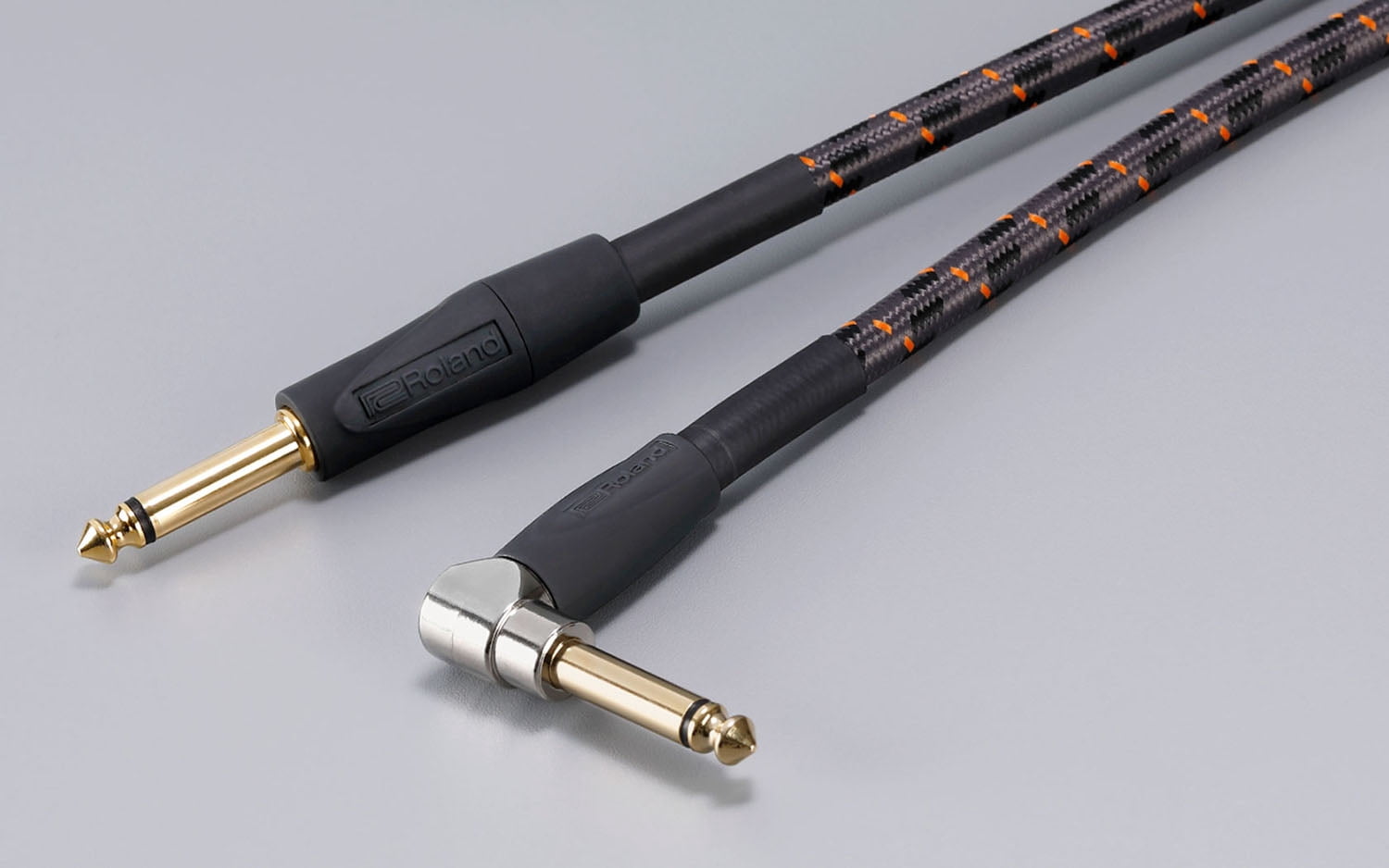 Roland Gold Series Instrument Cable - Straight 1/4" TS to Right Angle 1/4" TS - 20 ft