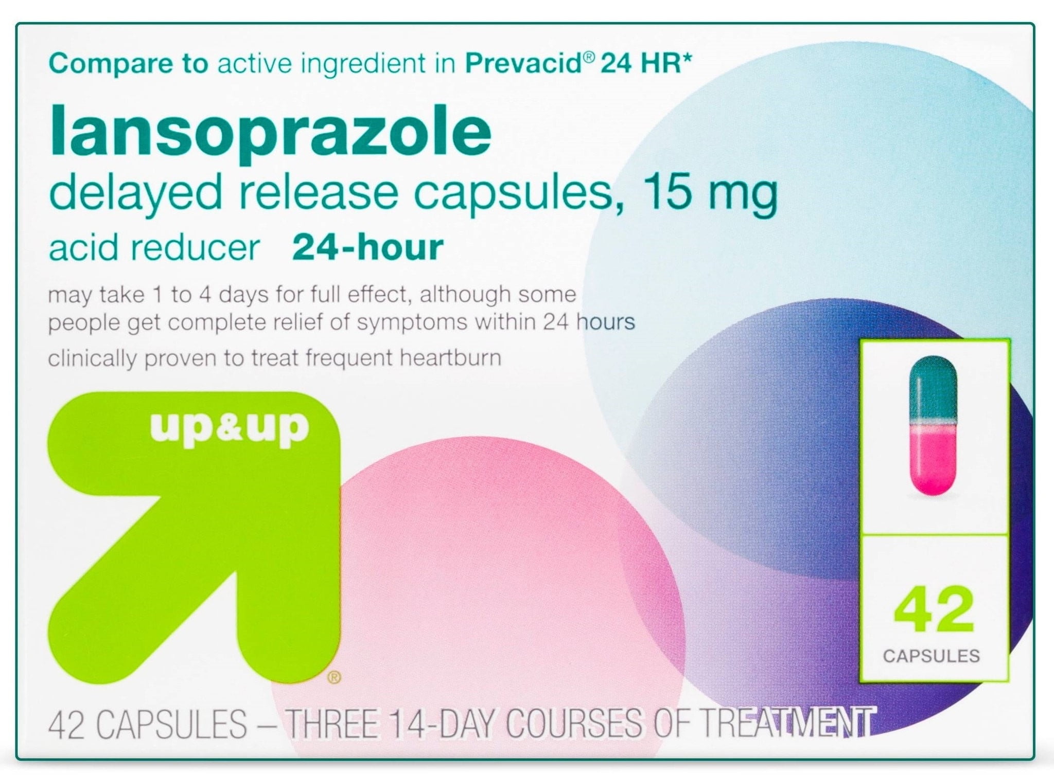 Lansoprazole 15mg Acid Reducer Delayed Release Capsules 42ct up