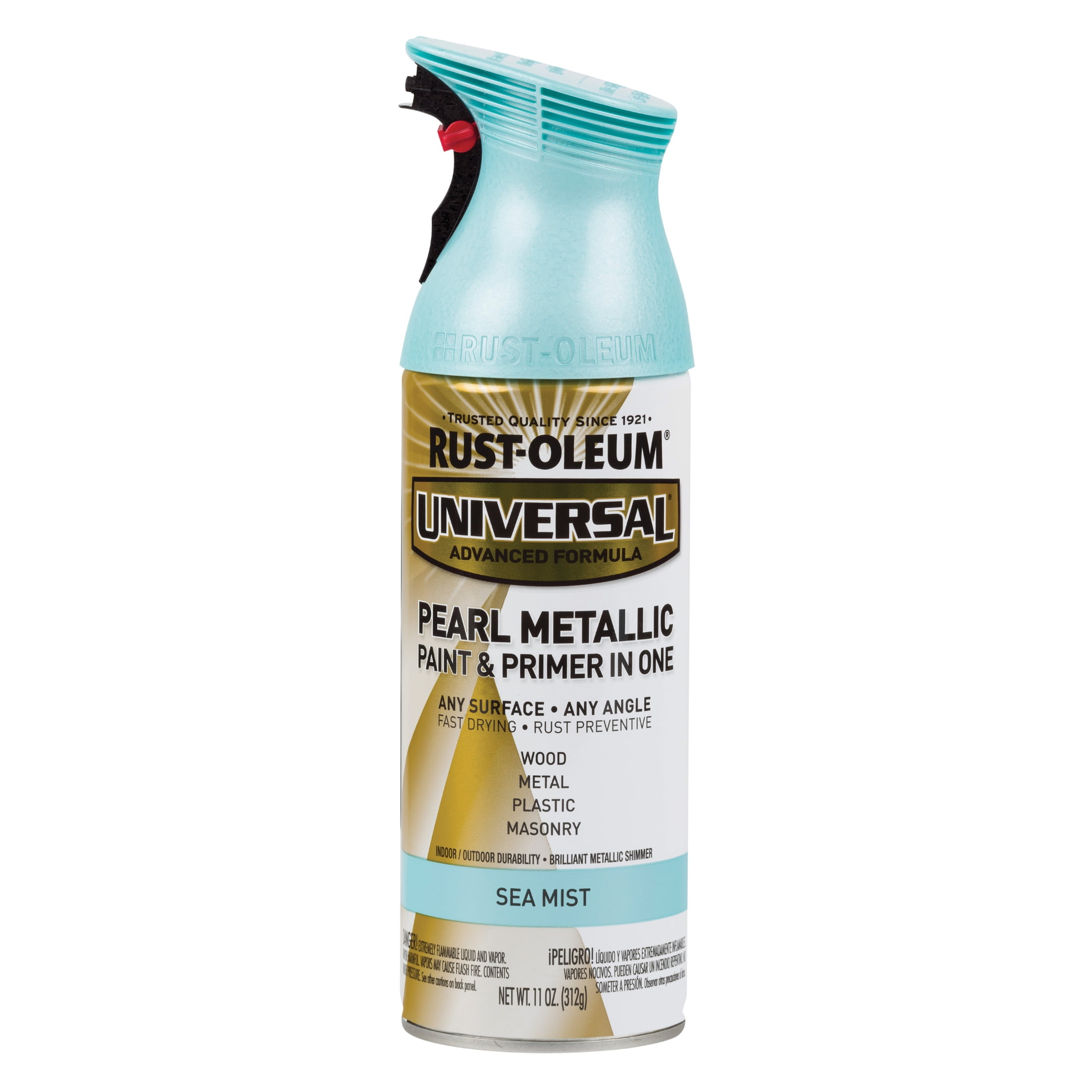 6 Pack, Pearl Sea Mist, Rust-Oleum Universal All Surface Interior/Exterior Metallic Spray Paint-301551, 11 oz