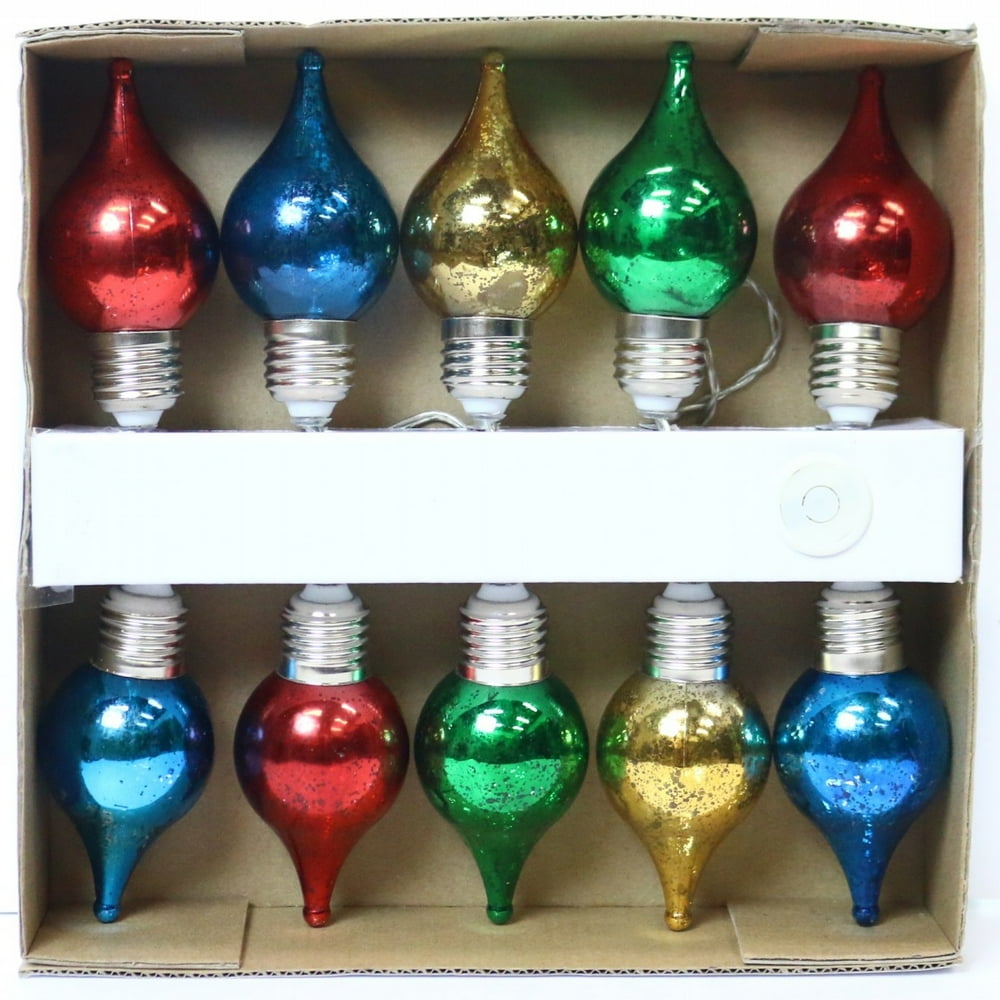 MultiColored Tear Drop String Lights With 10 LED Bulbs