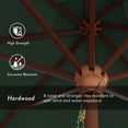thumbnail image 2 of California Umbrella 9' Grove Series Patio Umbrella With Wood Pole Hardwood Ribs  Push Lift With Sunbrella 1A Forest Green Fabric, 2 of 5