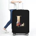 thumbnail image 1 of Travel Bag Protector Cover 26 English Letter Printed Accessory Bag Elastic Travel Bag Cover Applicable To 18-28 Inch Suitcase 8gold L S, 1 of 6