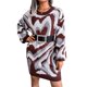 thumbnail image 2 of SAYOO Vestido de suéter para mujer, vestido de primavera de punto con cuello redondo y manga larga con corazón de amor en capas, prendas de punto in otoño/invierno para mujer de una pieza SAYOO moda, 2 of 7