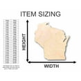 thumbnail image 2 of Unfinished Wood Wisconsin Shape - State - Craft - up to 46" DIY 7" / 1/4", 2 of 3
