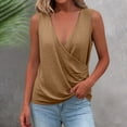 thumbnail image 4 of Cilsoka Womens Summer V Neck Wrap Tank Tops Casual Dressy Ruched Vest Tops Slim Fit Work Sleeveless Shirts, 4 of 6