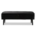 thumbnail image 3 of Baxton Studio Caine Modern and Contemporary Black Velvet Fabric Upholstered and Dark Brown Finished Wood Storage Bench, 3 of 7