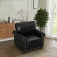 thumbnail image 6 of Nmkwnr Faux Leather Sofa for Living Room, Office, Single Seat Chair with Wood Leg, Black, 6 of 7