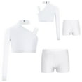thumbnail image 1 of Manyakai Gymnastic Dance Outfits for Girls Latin Jazz Dance Performance Costumes Athletic Sports Workout White 10, 1 of 1