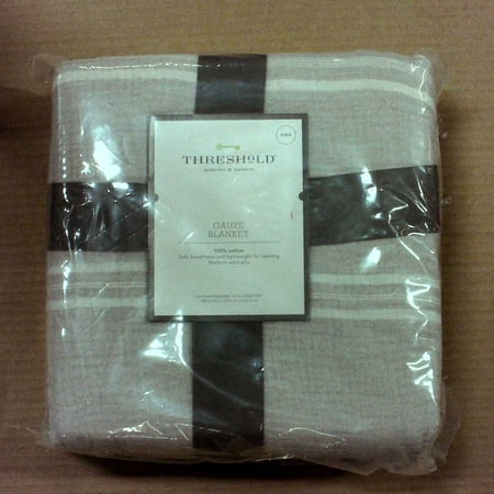 Gauze Bed Blanket - Threshold - King, Light Gray