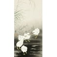 thumbnail image 2 of Koson, Ohara 9x14 Gold Ornate Wood Framed with Double Matting Museum Art Print Titled - Chicks eating worms, 2 of 4