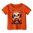 thumbnail image 4 of JTieacloth T-Shirt à Col Rond à Manches Courtes pour Enfants Filles, Imprimé Sport Décontracté Confortable, T-Shirts Basiques, Tailles 6-7 Ans, 4 of 4