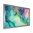 thumbnail image 4 of Designart "Liquid Ink In Teal And Purple Borealis" Aurora Borealis Picture Framed Canvas Art Print, 4 of 5