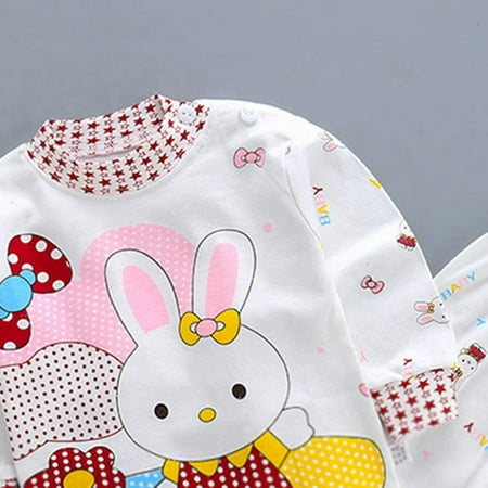 

Ocuuer Baby Boys Girls Underwear Pajamas Set Long Sleeve Tops Pants (Red 0-3M)