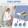 thumbnail image 4 of Silla de ducha ajustable Dr. Kay's para personas mayores y discapacitadas, 227 kg, 4 of 6