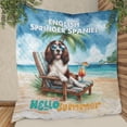 thumbnail image 3 of English Springer Spaniel Hello Summer Beach Theme with Sunglasses and Tropical Cocktail Quilt Blanket Springers Dog Lover Gifts Cozy Comforter Throw Blanket - 00009, 3 of 5