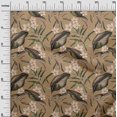 thumbnail image 2 of oneOone Viscose Jersey Dark Beige Fabric Floral & Leaves Tropical Diy Clothing Quilting Fabric Print Fabric By Yard 60 Inch Wide, 2 of 5