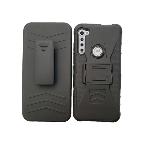 Funda Uso Rudo Clip 360 Para Motorola One Fusion Plus Más 2 Micas De Cristal
