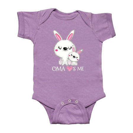 

Inktastic Oma Loves Me- bunny family Gift Baby Boy or Baby Girl Bodysuit