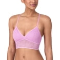 thumbnail image 1 of Bralette DKNY de encaje moderno con espalda cruzada, largo, color rosa orquídea, 1 of 2