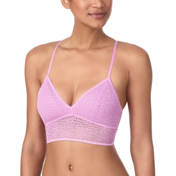Bralette DKNY Moderno de Encaje con Espalda Deportiva y Corte Largo Orquídea Talle L