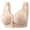 Beige02, variant on Wireless Front Closure Bra for Women Scalloped Lace Side Bust Support Plus Size Minimizer Bras with Wide Mesh Shoulder Straps for Large Bust & Seniors,Brown,2XL