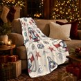 thumbnail image 3 of Vintage Nautical Maritime Inspired, Cozy Coastal Landscape Scene, Warm Flannel Blanket for Beach House and Living Room, Beach Lovers Housewarming Gift, Coastal Home Decor, 3 of 9