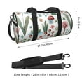 thumbnail image 4 of Xecao Frog and Forest Plants print Round Travel Duffel Bag is a foldable gym bag with an inner pocket, perfect for travel sports, 4 of 8