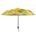thumbnail image 2 of Green Frogs and Flowers Compact Sun Umbrella Windproof Travel Umbrellas for Rain Strong Portable UV Protection, 2 of 8