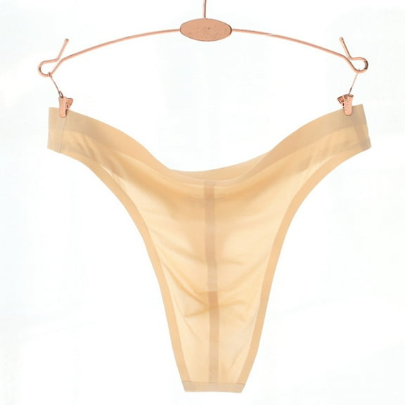 Tao Tao Valentine's Day Seamless Free Breathing Male Smooth Ice Silk G-Strings & Thongs Underwear Men Brief Beige M
