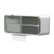thumbnail image 1 of Caja de almacenamiento de pañuelos de baño sin taladro, soporte de papel higiénico impermeable para baño, organizador de papel higiénico montado en la pared, verde, 1 of 5