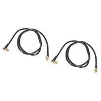 RG58 Coaxial Cables,SMA Male Right Angle to SMA Female Bulkhead Mount Low Loss RF Coaxial Cable 3FT Black 2Pcs