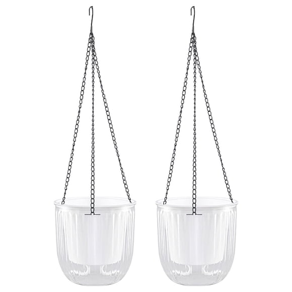 2pcs Self Watering Hanging Planter Indoor Hanging Flower Pot Outdoor Hanging Plant Pot Basket