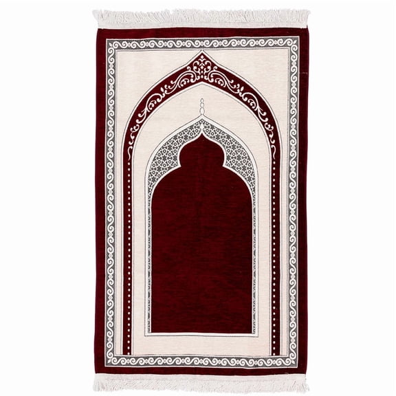 Premium Velvet Prayer Rug – Elegant Islamic Design with Multiple Color Options