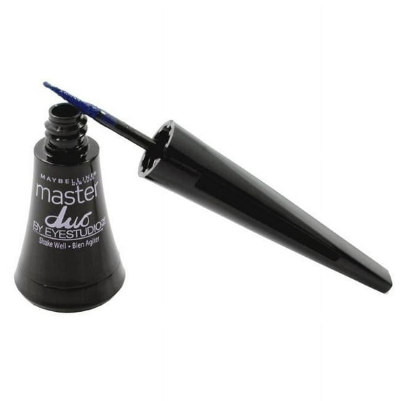 Maybelline New York Eye Studio Master Duo Glossy Liquid Eyeliner, 520 Navy Gleam, 0.05 Fl. Oz.
