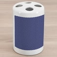thumbnail image 1 of Navy Blue Ceramic Toothbrush Holder, Old Fashioned Polka Dots Pattern in Marine Colors Retro Nautical Inspiration, Decorative Versatile Countertop for Bathroom, 4.5" X 2.7", Navy Blue White, 1 of 4