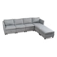 thumbnail image 6 of BUIORD 100" Modular Sectional Sofa with Storage, 6 Seat Couches and Sofas for Living Room, U-Shaped Sectional Couch with Reversible Chaises, Light Grey, 6 of 11