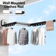 thumbnail image 1 of NUAHRHY 3-Fold Retractable Clothes Drying Rack with Suction Cup Clothes Laundry Hanger with Extension Pole Wall Laundry Drying Rack, 1 of 8