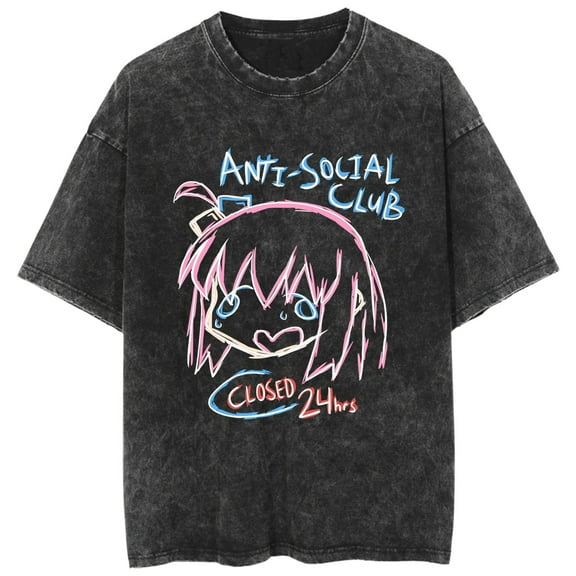 Duoxingbao Lonely Rock BOCCHI THE ROCK Cross-border couple summer printed sports washed short-sleeved men's and women's T-shirt