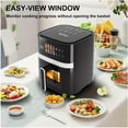 thumbnail image 6 of 6-Quart Air Fryer, 8-in-1 Electric Hot Air Oven with LED Touchscreen, Non-stick Fry Basket, 1350W Power, 360 ° Hot Air Circulation, Heat-insulated Handles, Black, 6 of 8